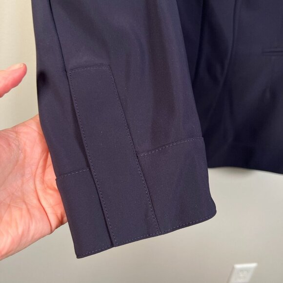 Rena Lange Blazer Jacket Size 10 Navy Blue Work Career Travel Business Office - Picture 5 of 10